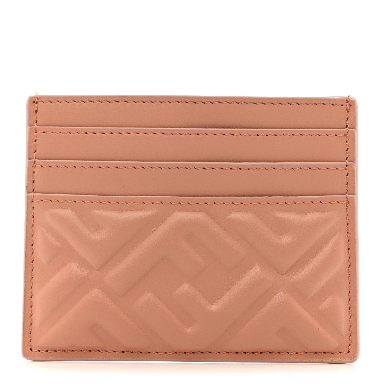 Fendi Nappa Matisse FF Embossed Card Holder Ballet Rose 1865032