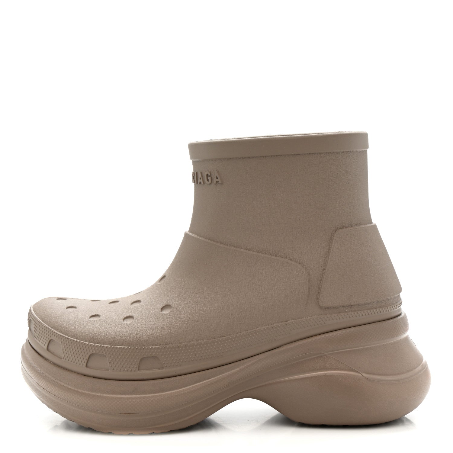 Balenciaga X CROCS Rubber Womens Low Top Rain Boots 39 Beige