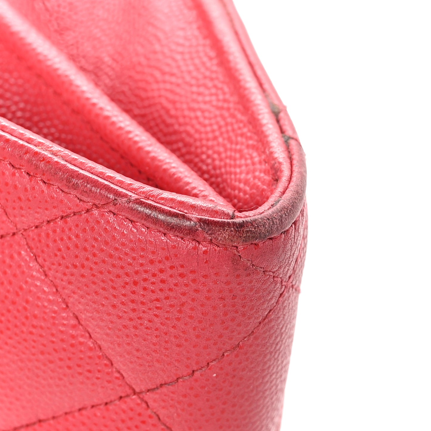 Caviar Quilted Large Gusset Flap Wallet Pink