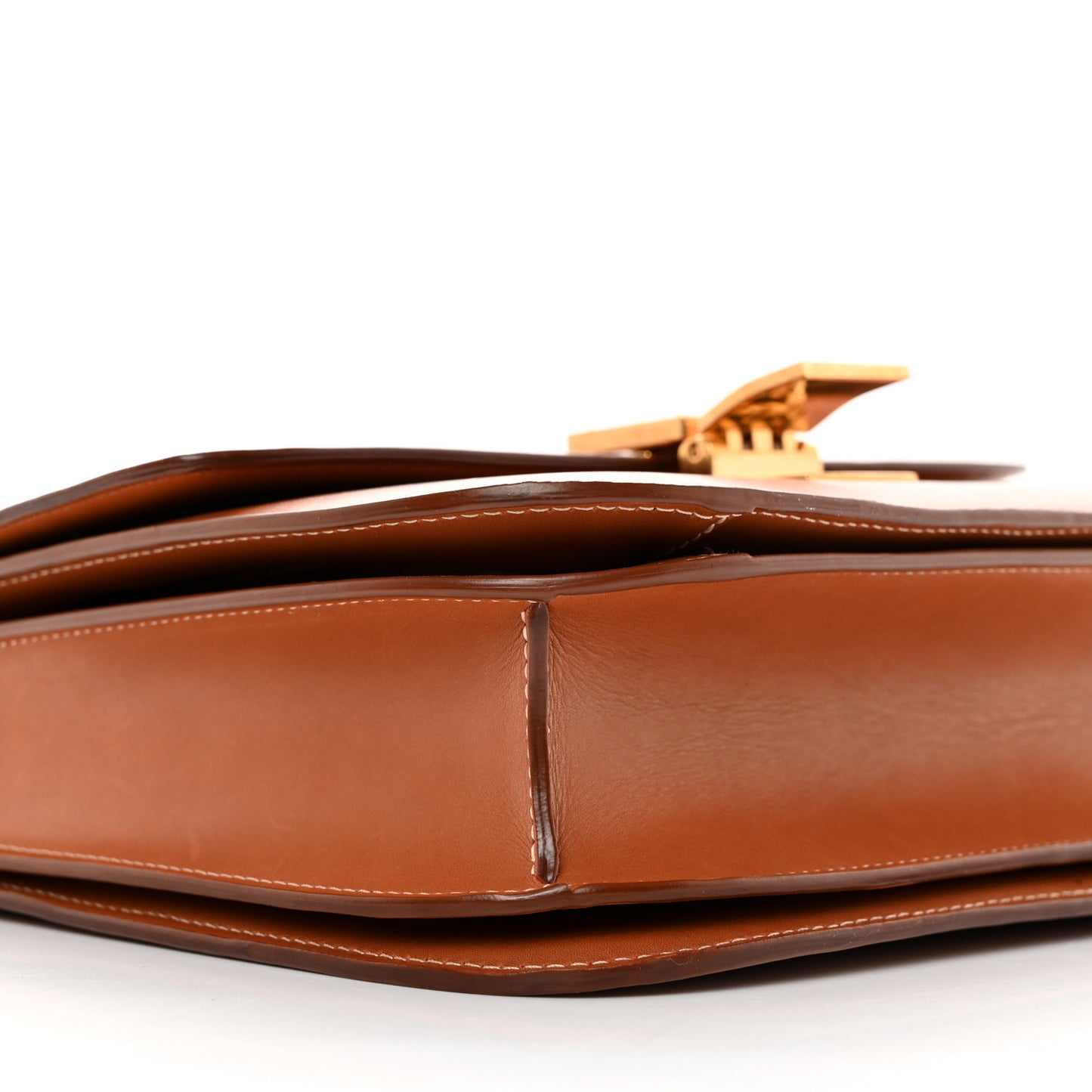 Natural Calfskin Medium Classic Box Flap Bag Tan