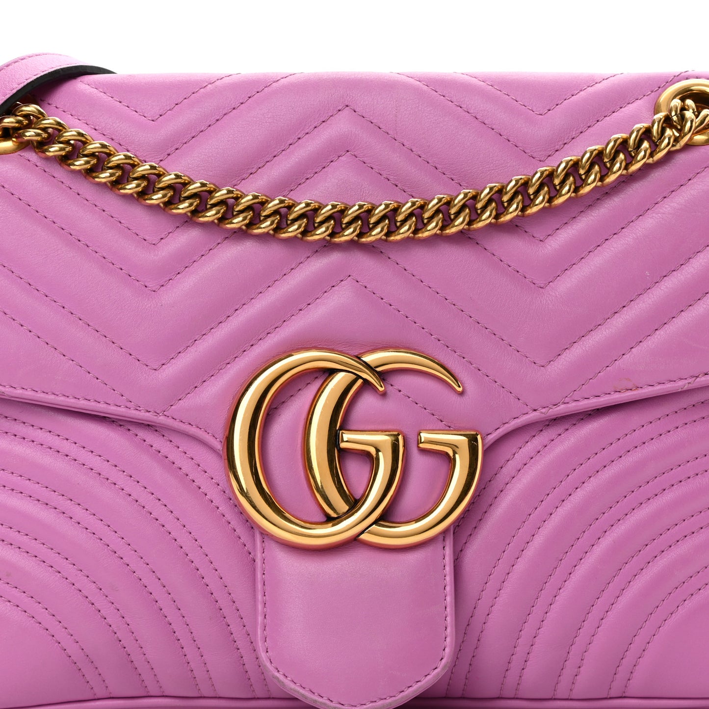 Calfskin Matelasse Medium GG Marmont Shoulder Bag Candy Mousse