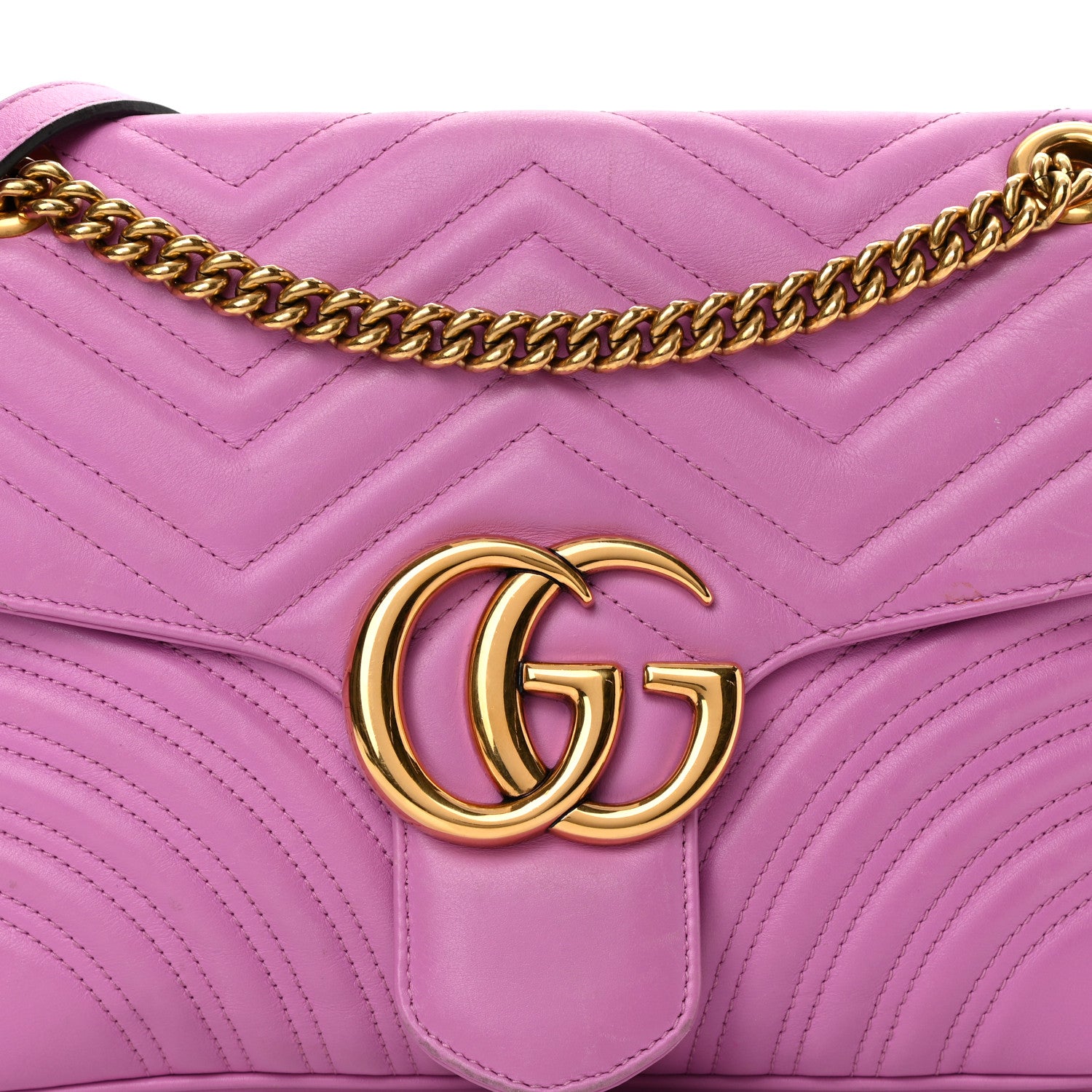 Gucci Calfskin Matelasse Medium GG Marmont Shoulder Bag Candy Mousse 8 of 16