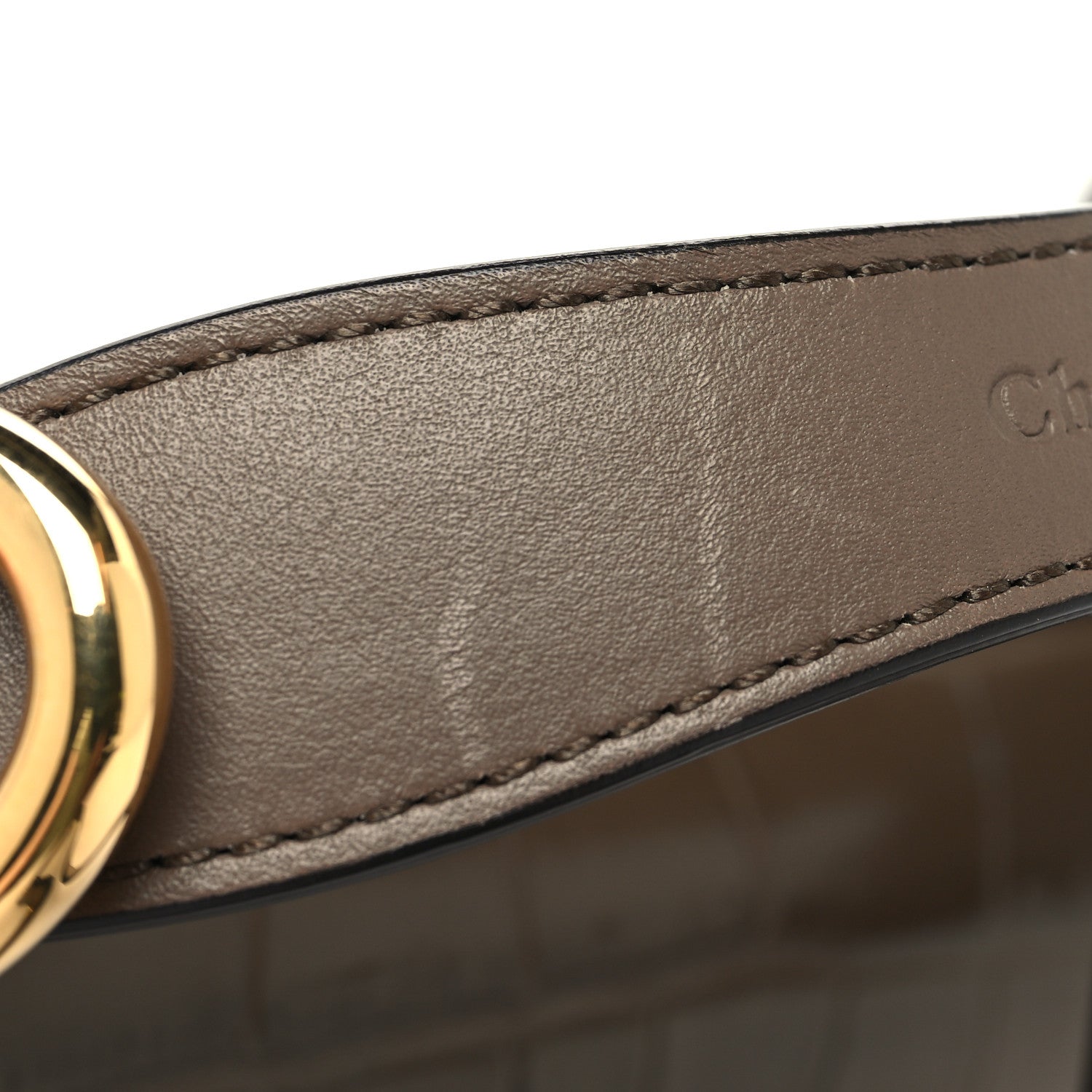 Chloe Calfskin Crocodile Embossed Mini C Double Carry Army Green 12 of 12