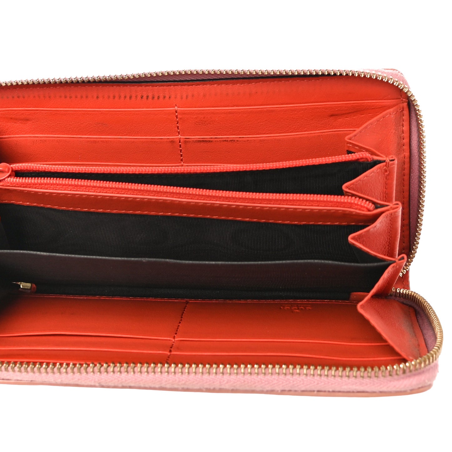 Monogram Bow Zip Around Wallet Pink