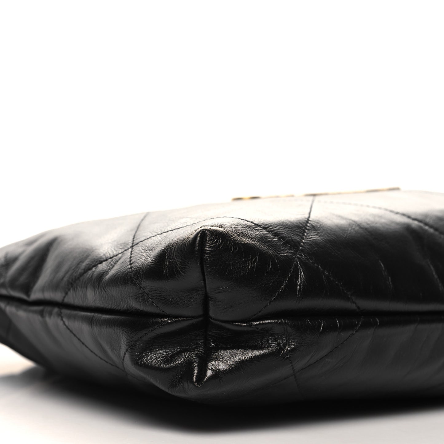 Shiny Calfskin Quilted Small Chanel 22 Black