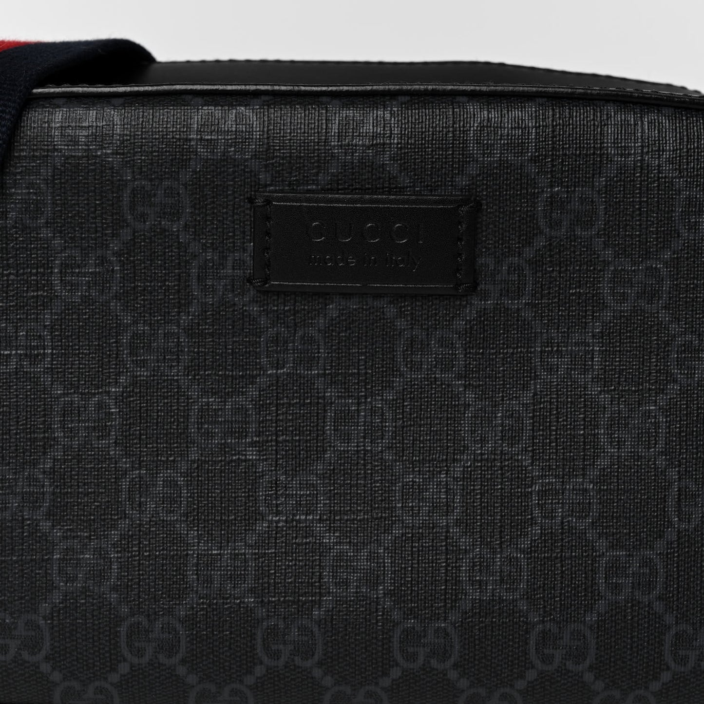 GG Supreme Monogram Web Shoulder Bag Black Grey