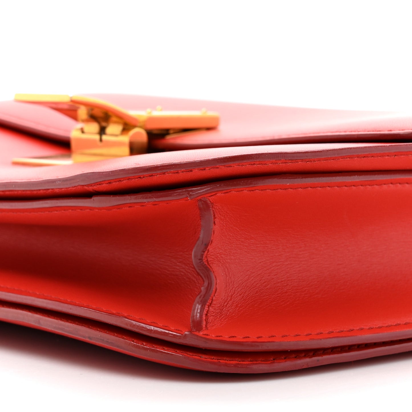 Calfskin Medium Classic Box Flap Bag Red