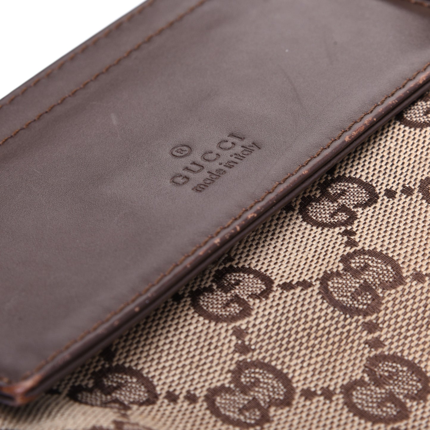GG Monogram Double Pocket Belt Bag Dark Brown