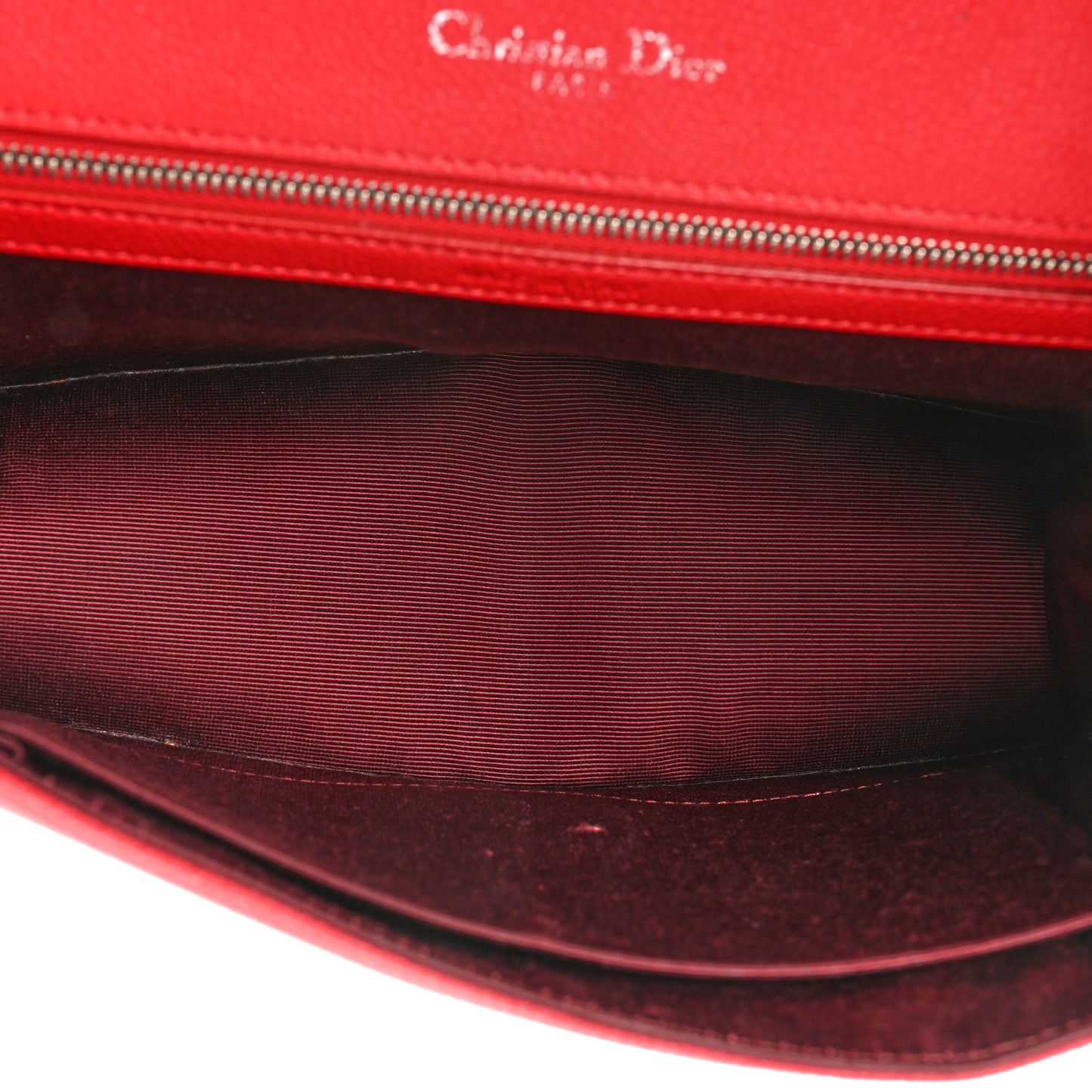 Grained Calfskin Medium Diorama Flap Bag Red