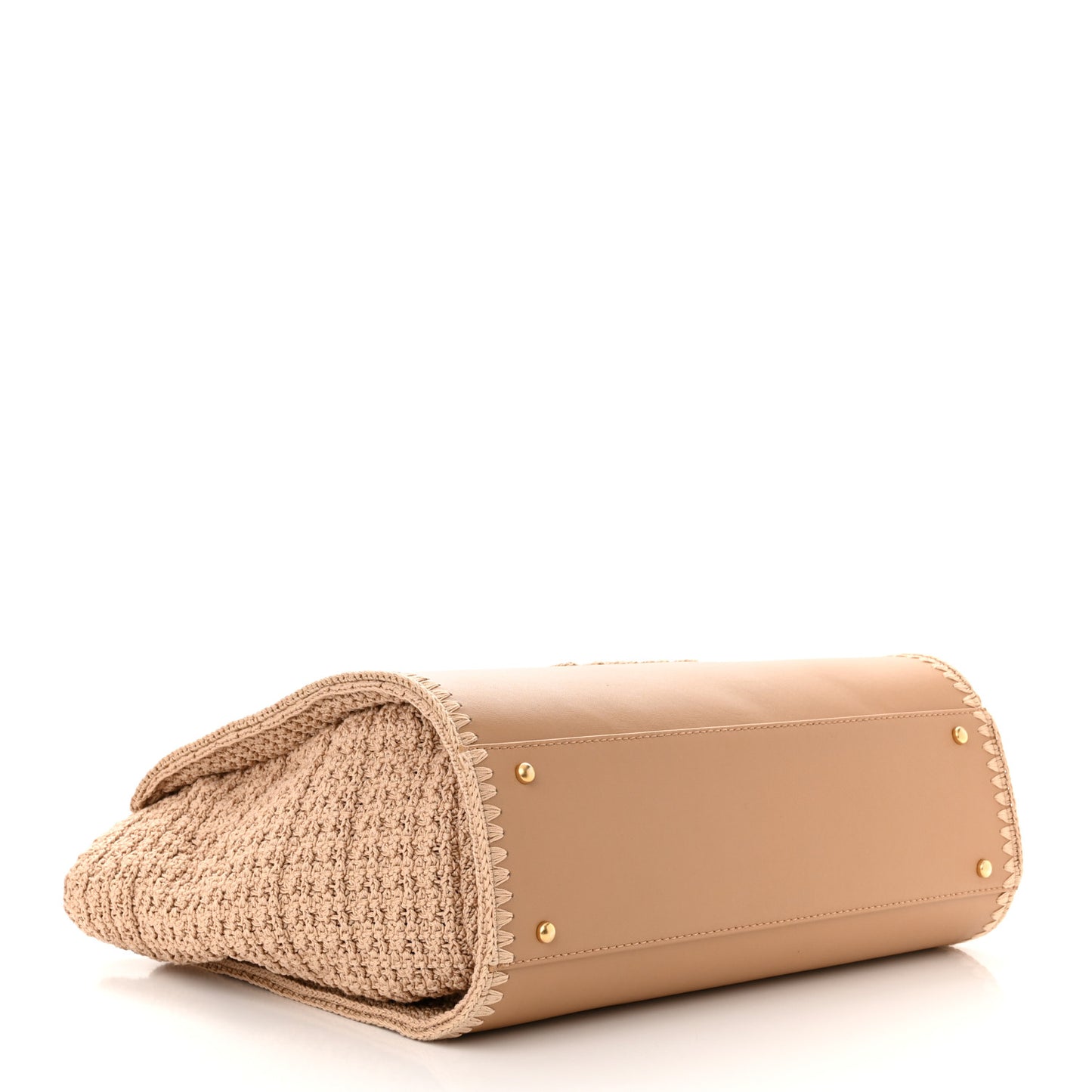 Calfskin Knit Medium Deauville Tote Beige