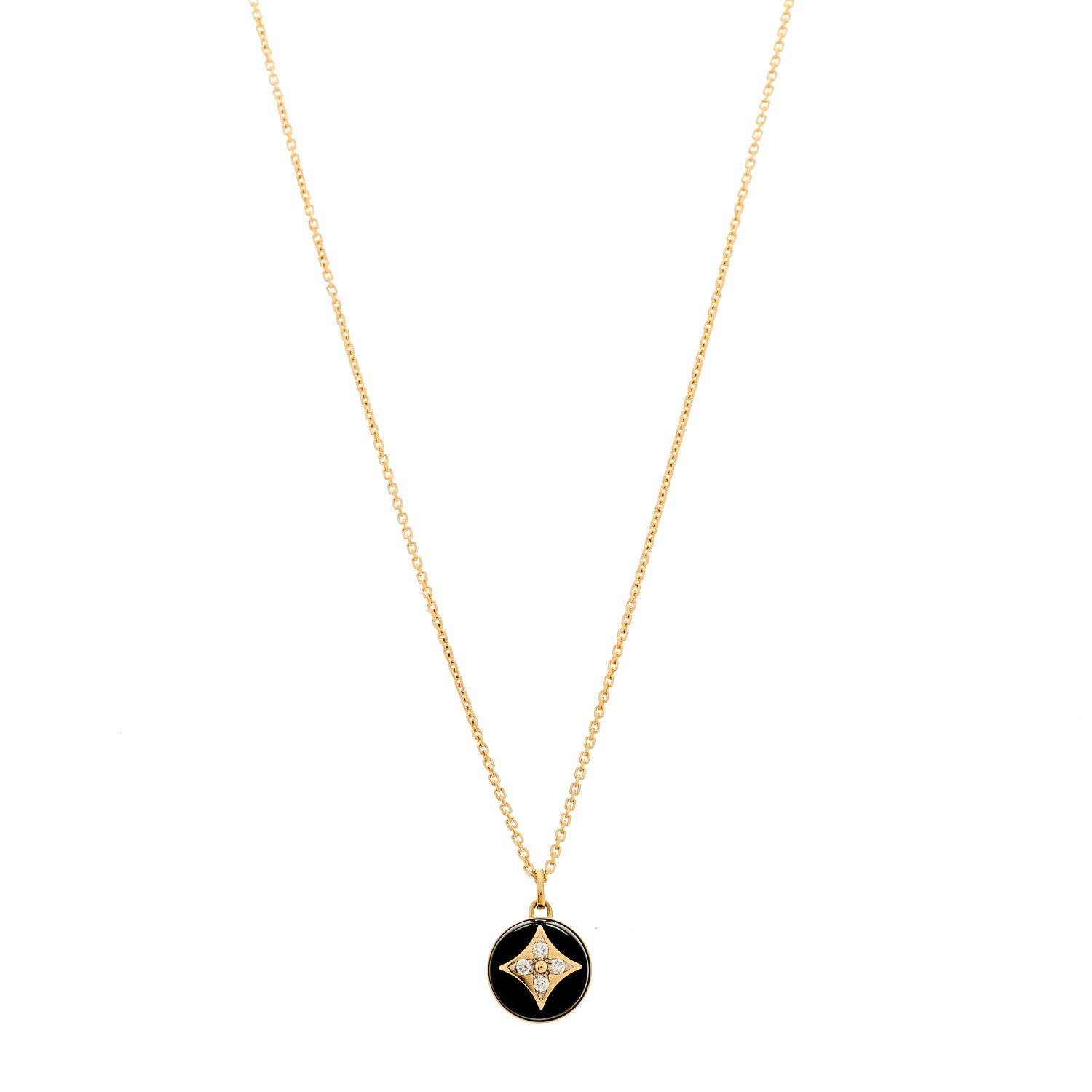 Louis Vuitton 18K Yellow Gold Diamond Black Onyx Color Blossom