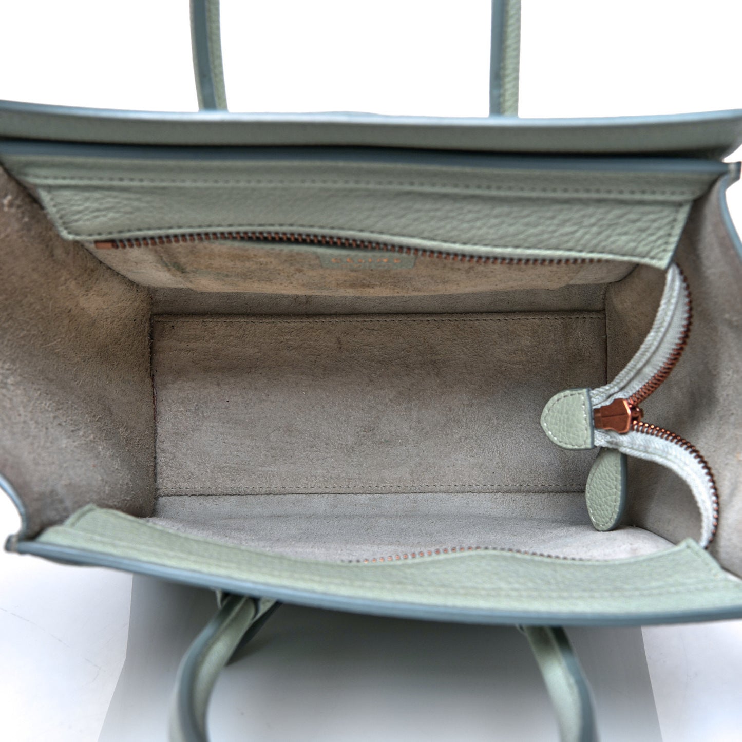 Drummed Calfskin Nano Luggage Almond