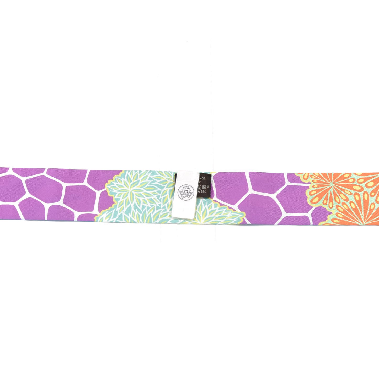 Silk The Three Graces Twilly Canard Mauve Jaune Fluo