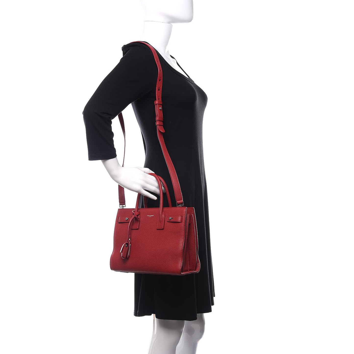 Grained Calfskin Baby Sac De Jour Souple Red