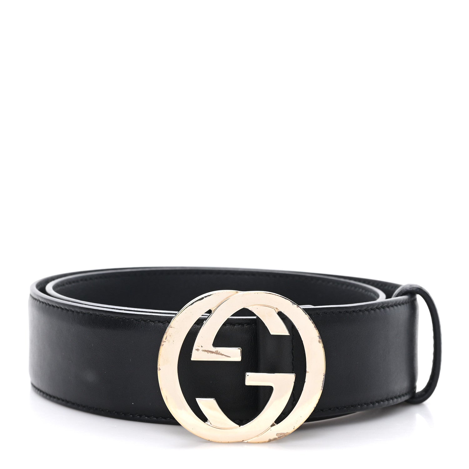 Gucci Calfskin Interlocking G 40mm Belt 70 28 Black 1810953  display picture 3