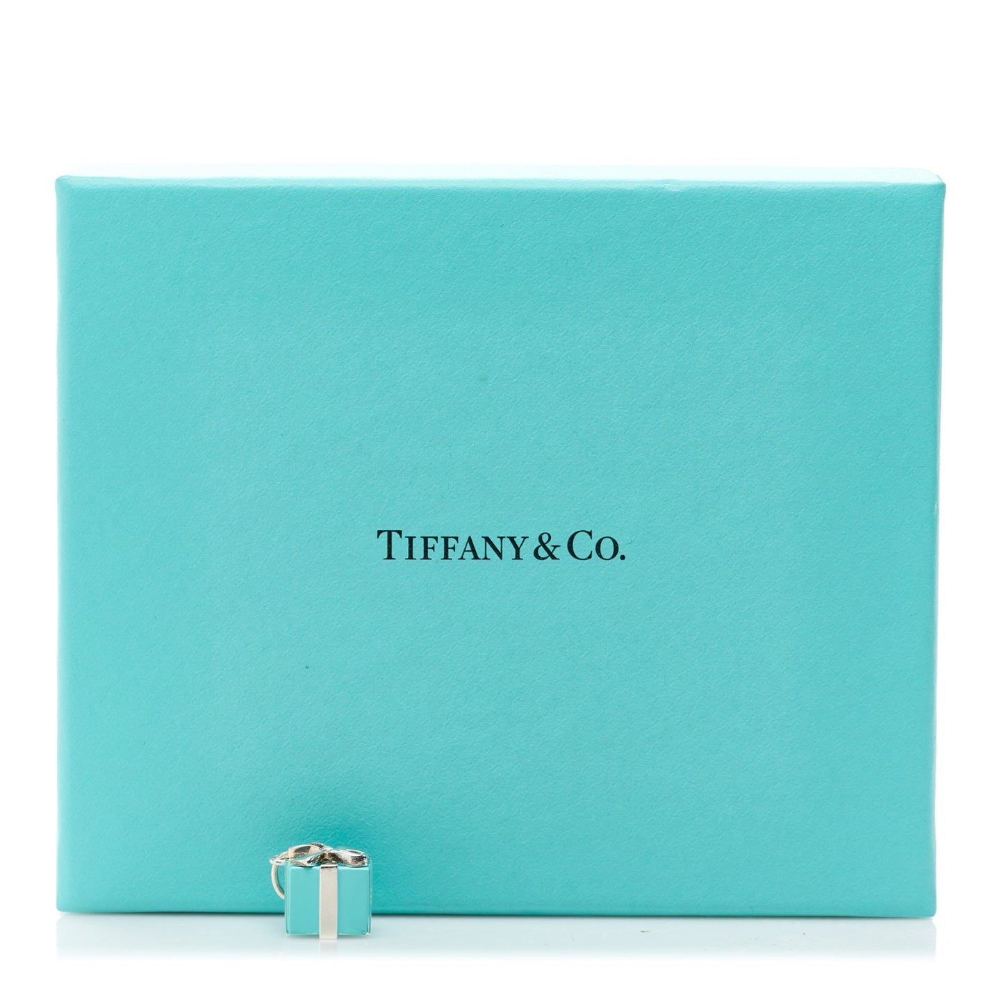 Sterling Silver Enamel Gift Box Charm Blue
