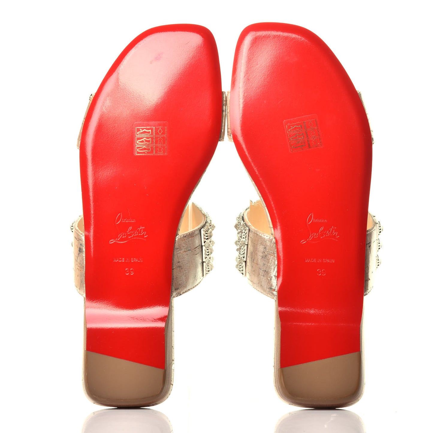 Liege Pepite Studded Myriadiam Flat Slide Sandals 39 Silver