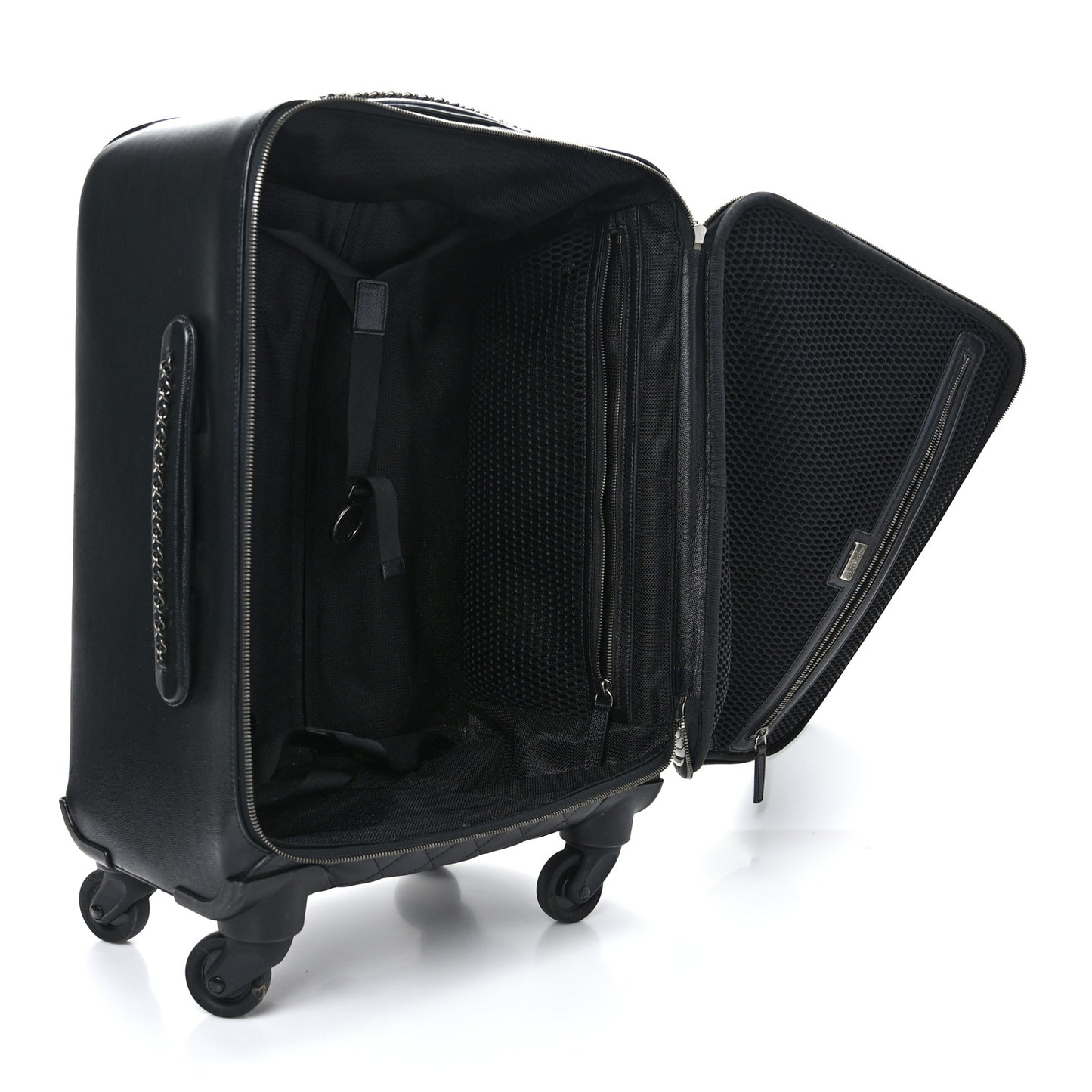 Caviar Quilted Coco Case Trolley Black