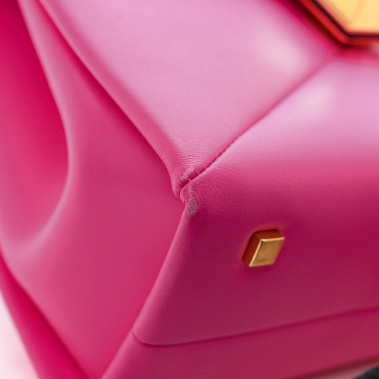 Nappa Small One Stud Top Handle Bag Pink PP