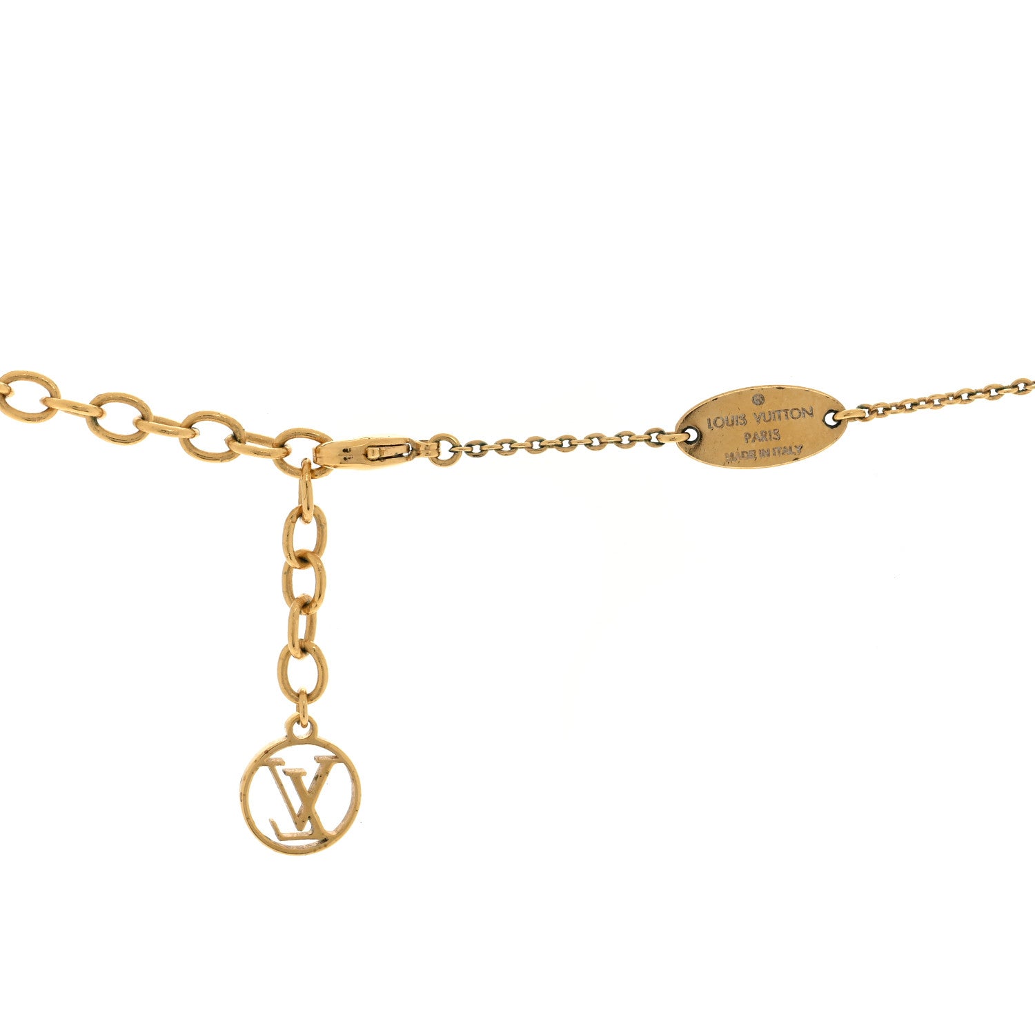 Louis Vuitton Nanogram Name Tag Necklace Gold 4 of 4