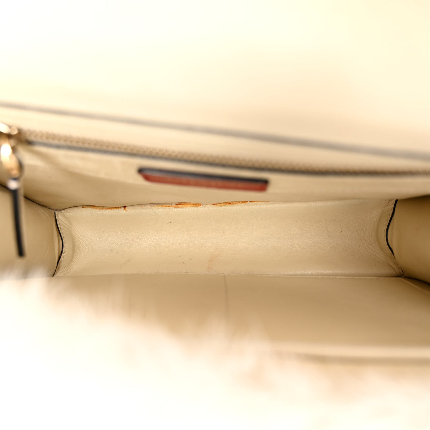Mink Fur Small Demilune Shoulder Bag Beige