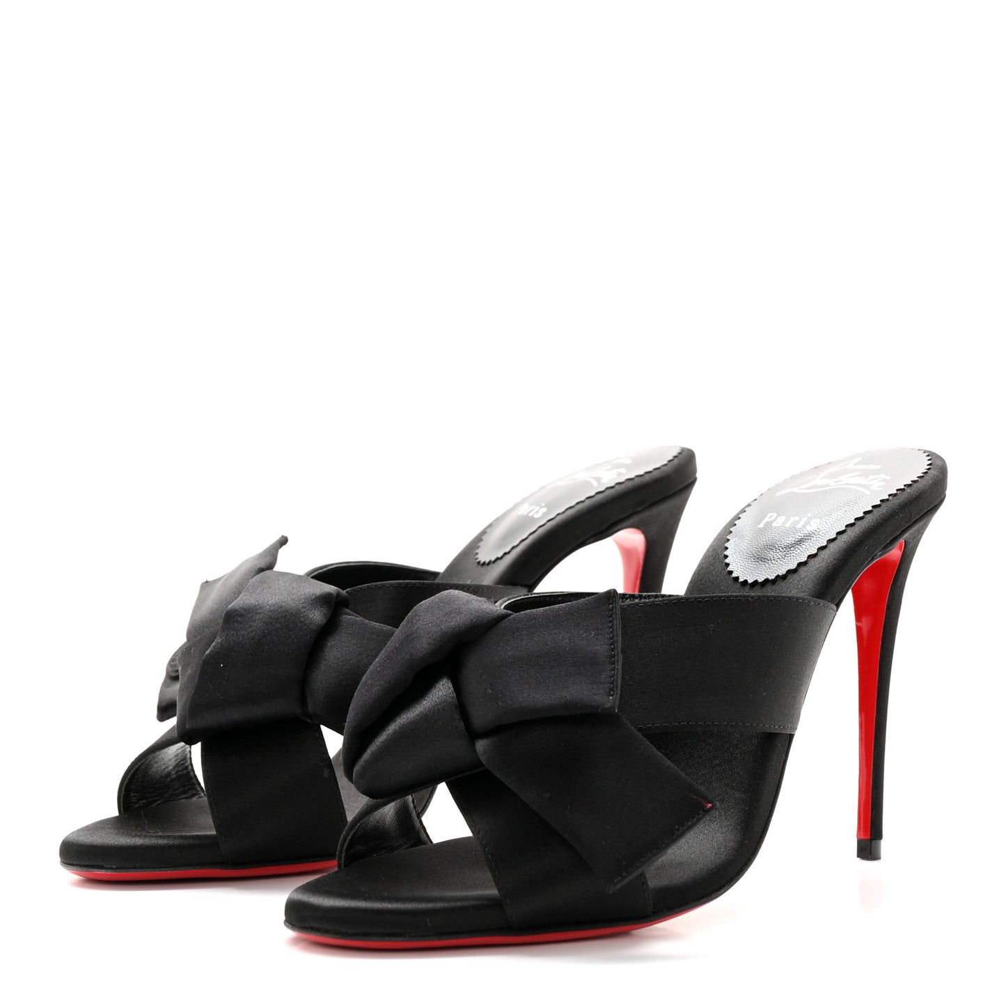 Satin Matricia Bow Sandals 37.5 Black