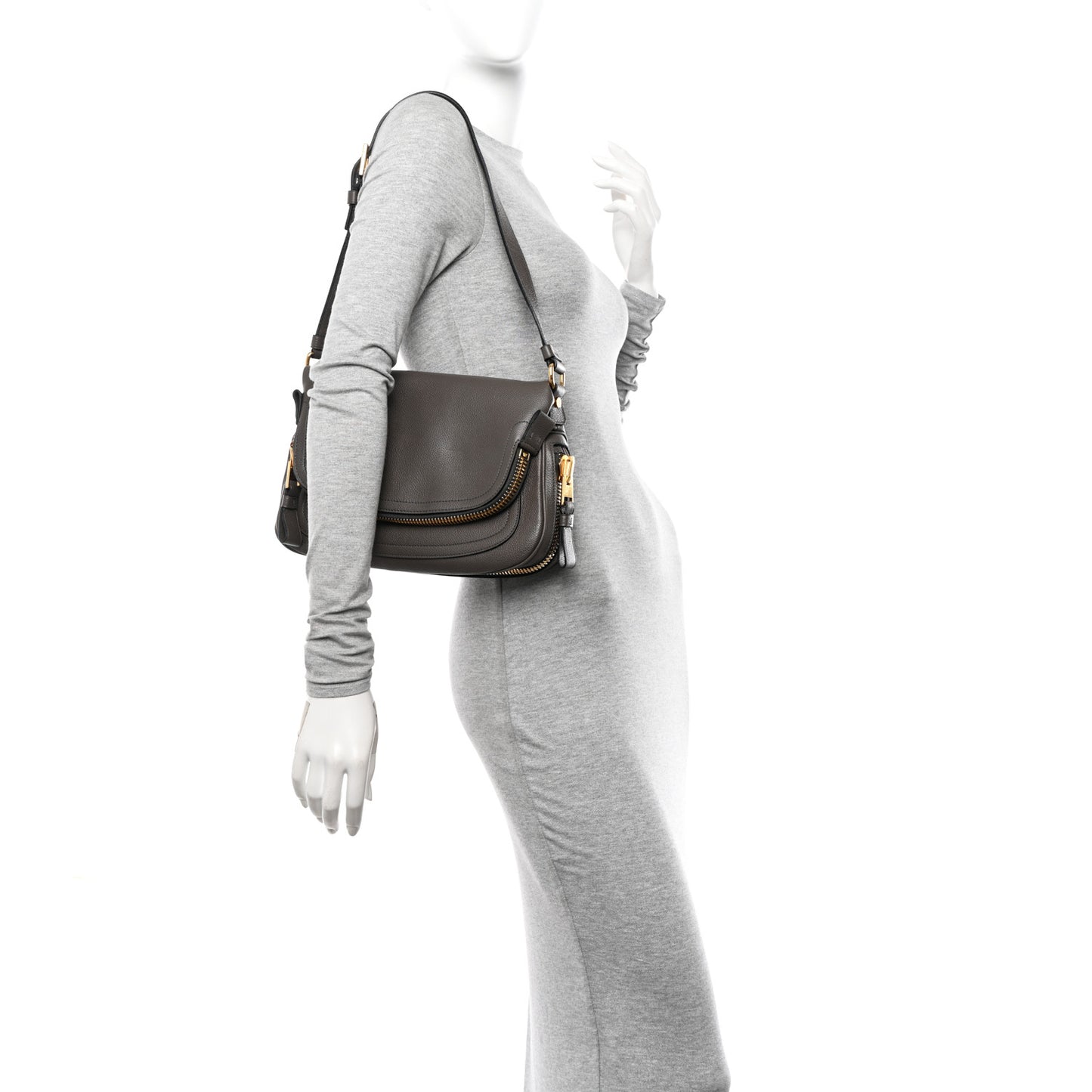 Pebbled Calfskin Medium Jennifer Graphite