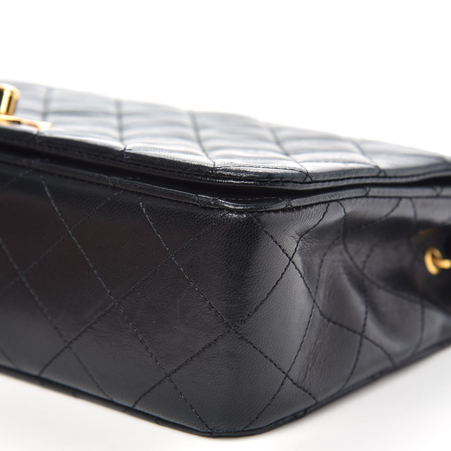Lambskin Quilted Small Single Flap Bag Black