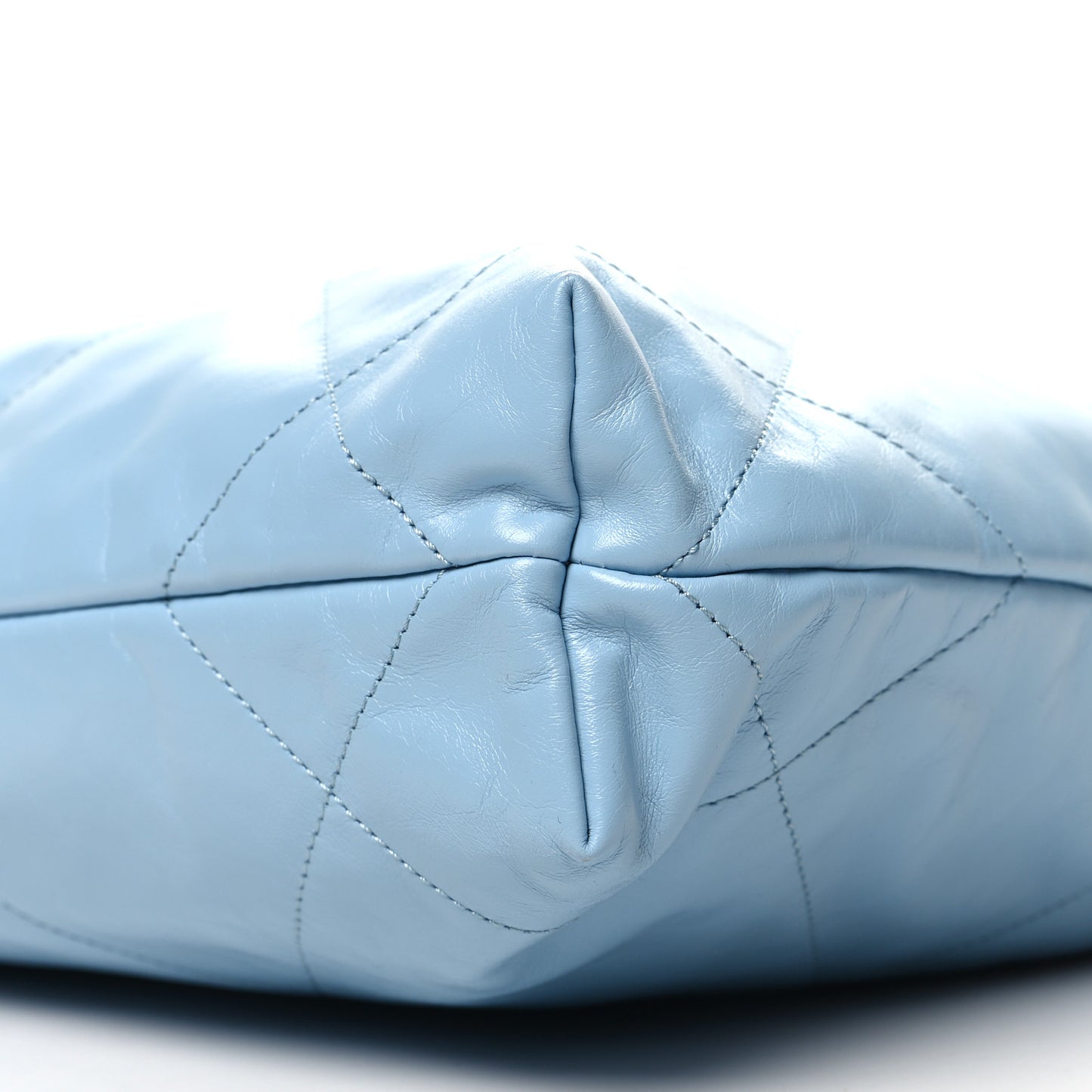 Shiny Calfskin Quilted Small Chanel 22 Light Blue