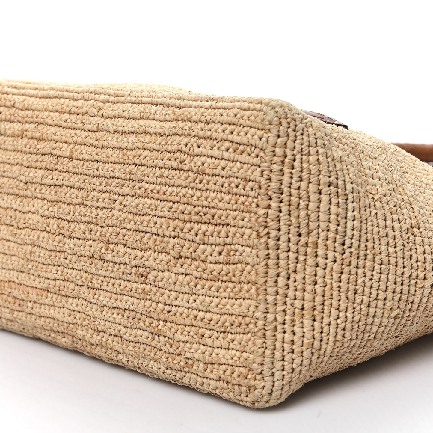 Paglia Vitello Woven Top Handle Tote Naturale Cognac
