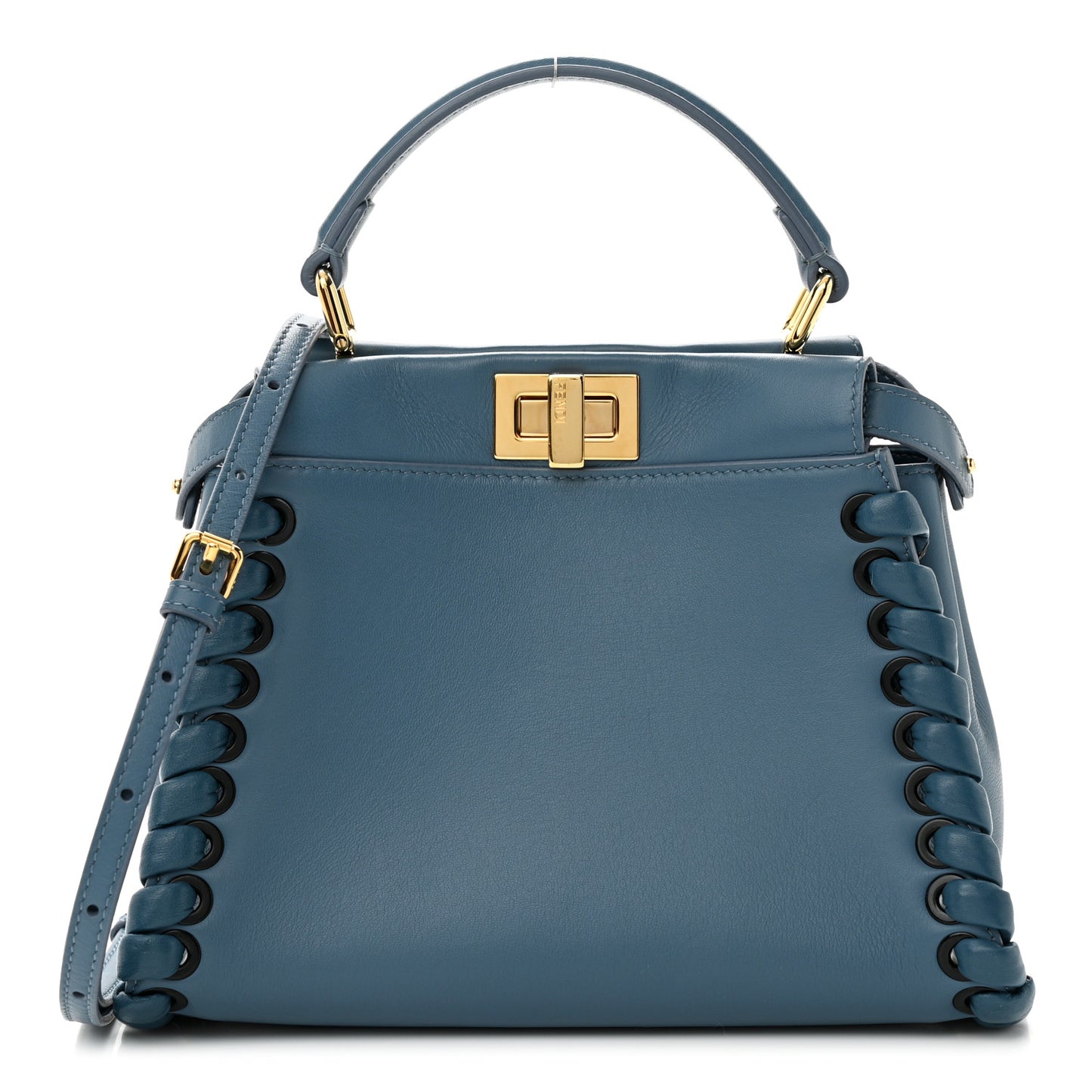 Nappa Lace Up Mini Peekaboo Iconic Satchel Cobalto