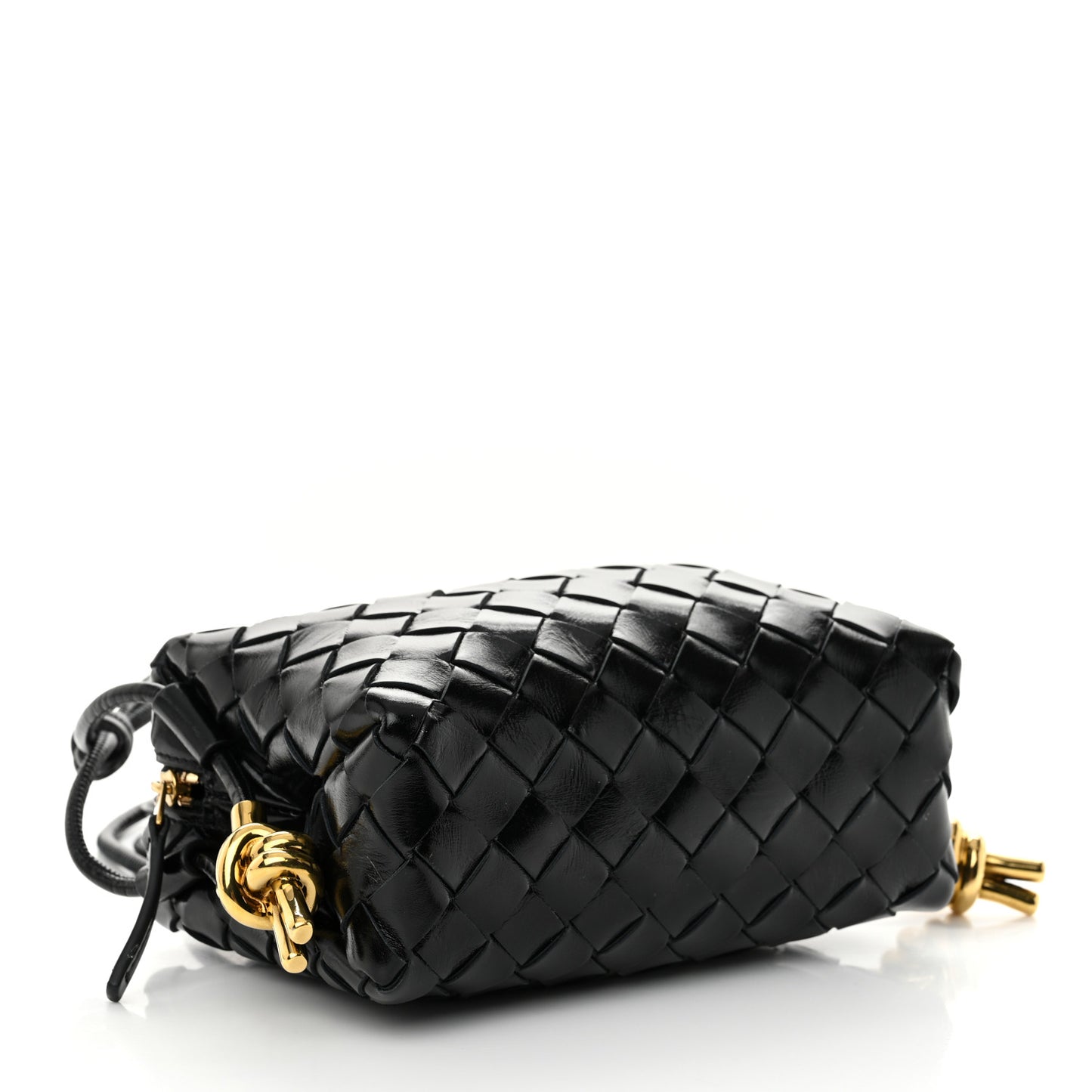 Nappa Intrecciato Metallic Knot Mini Loop Camera Bag Black