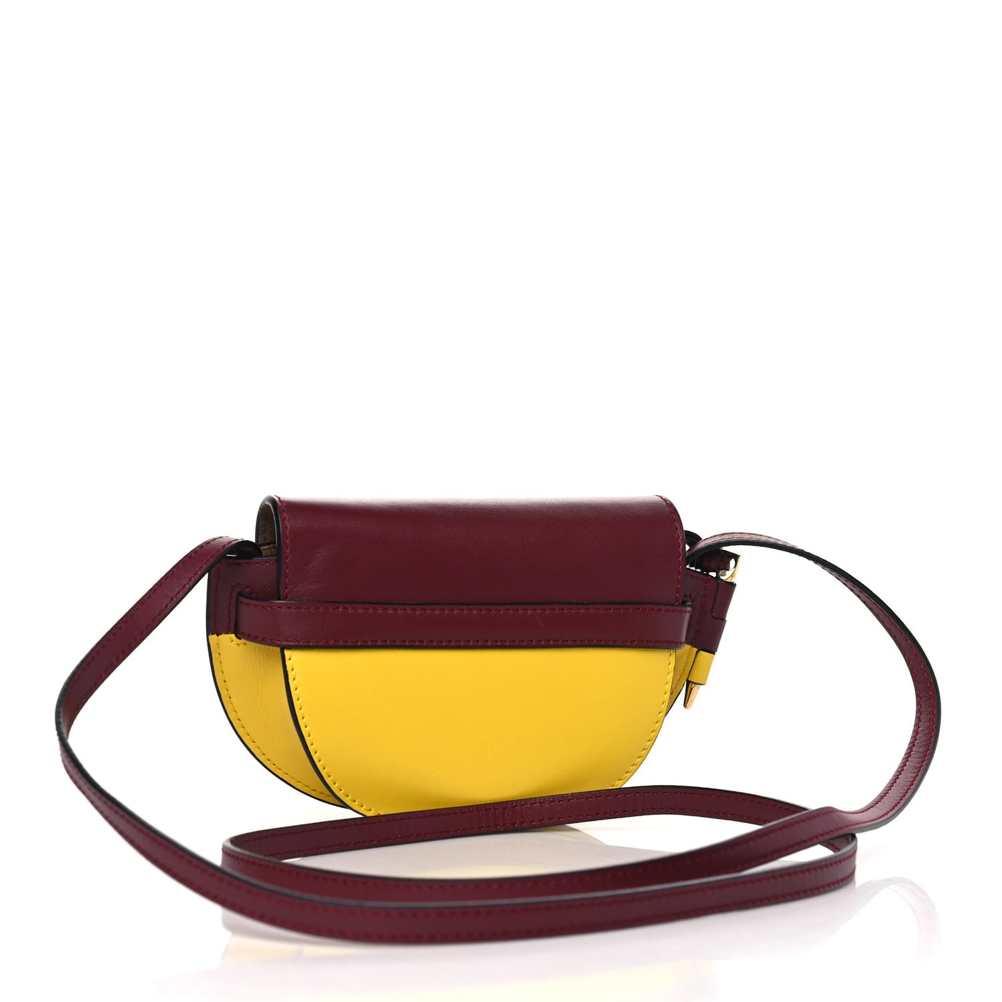 Calfskin Mini Gate Crossbody Bag Wine Yellow