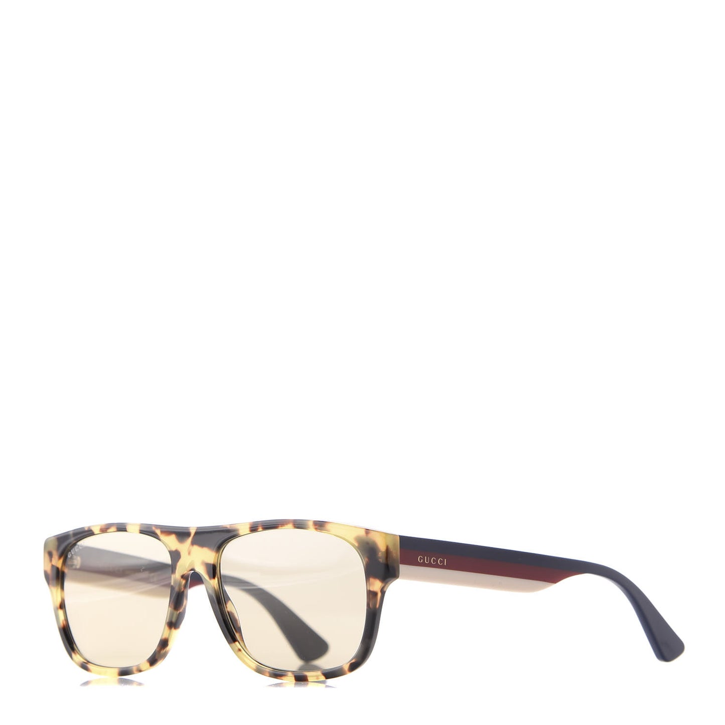 Acetate Square Frame Web Sunglasses GG0341S Tortoise