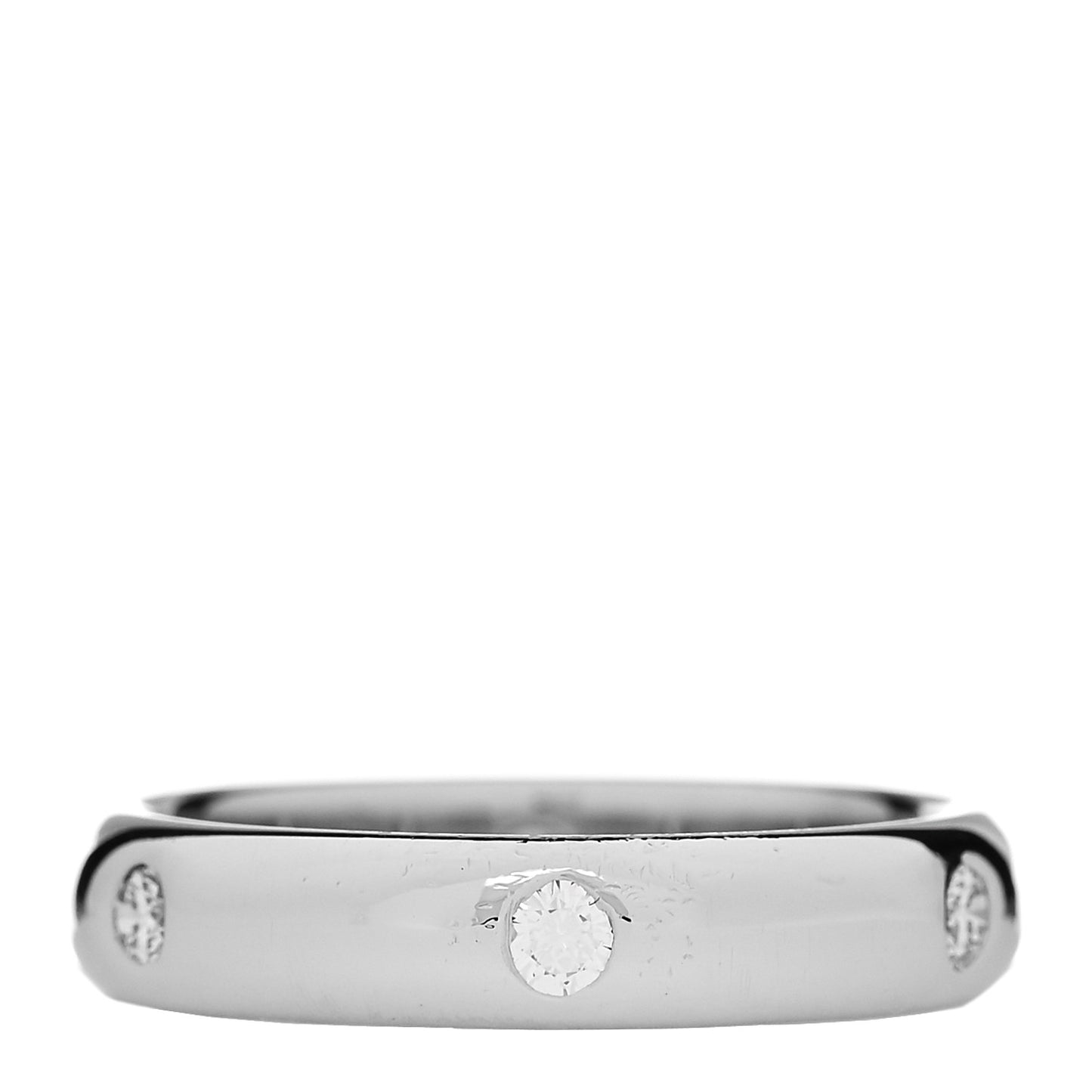 18K White Gold 6 Diamond Stella Band Ring 52 6