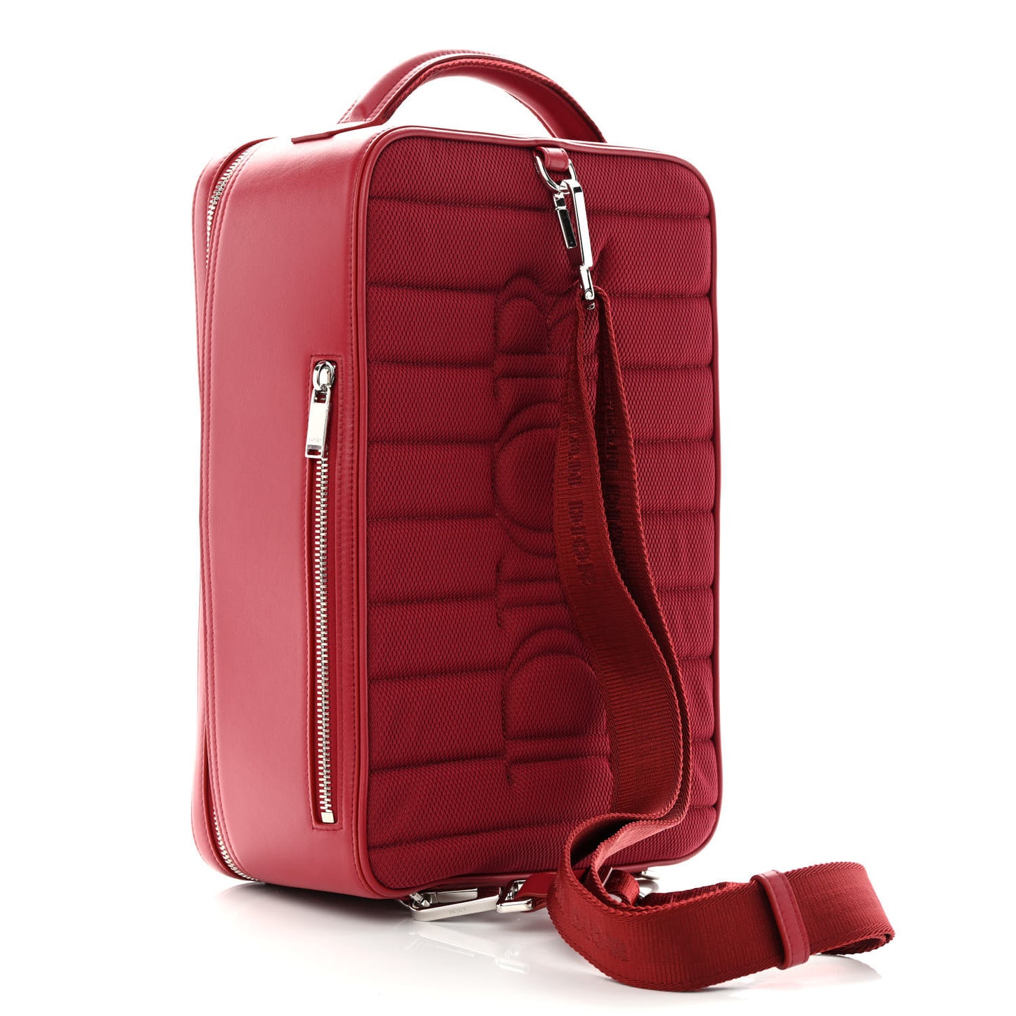 Calfskin Oblique Galaxy Perforated Marsupio World Tour Pelle Sling Red White