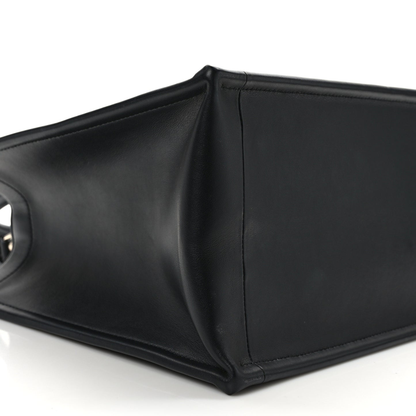 Calfskin Macro Cannage Medium Book Tote Black