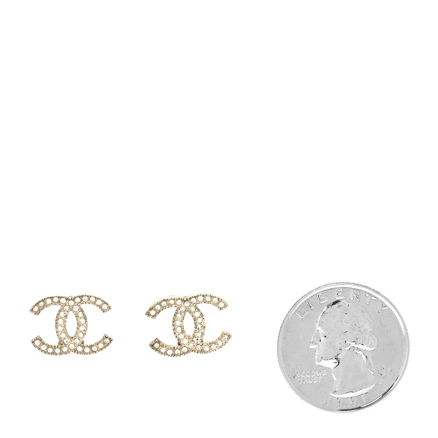 Crystal Timeless CC Earrings Light Gold