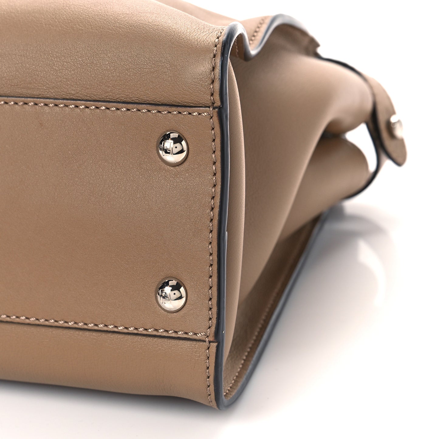 Vitello Seta Shiny Nappa Medium Peekaboo Iconic Satchel Cuoio Ardesia