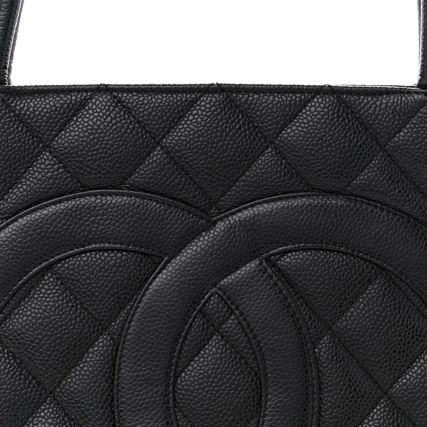 Caviar Quilted Medallion Tote Black