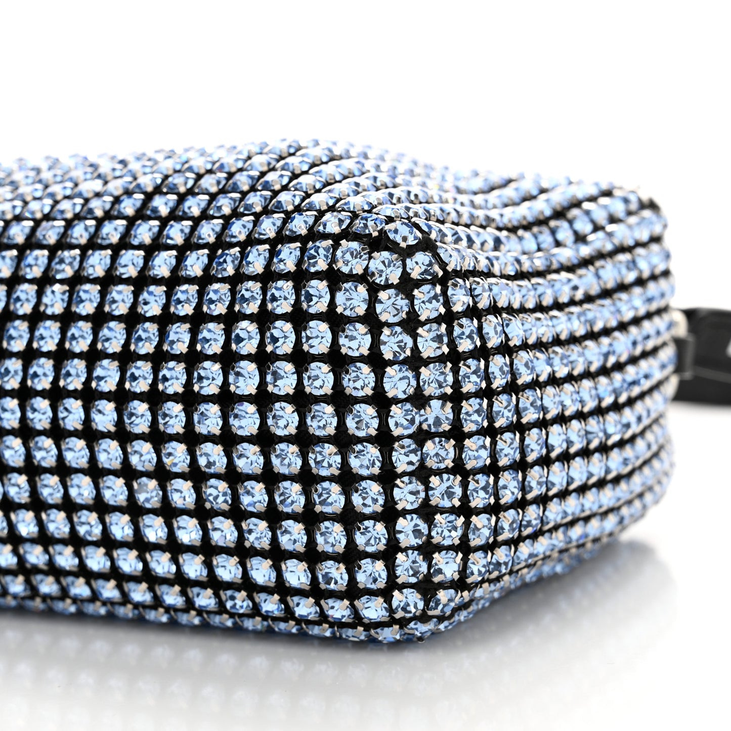 Mesh Crystal Rhinestone Mini Heiress Pouch Navy