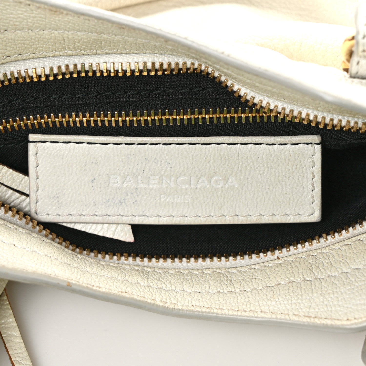 Balenciaga Chevre Gold Metallic Edge Hardware Mini City White 6 of 12