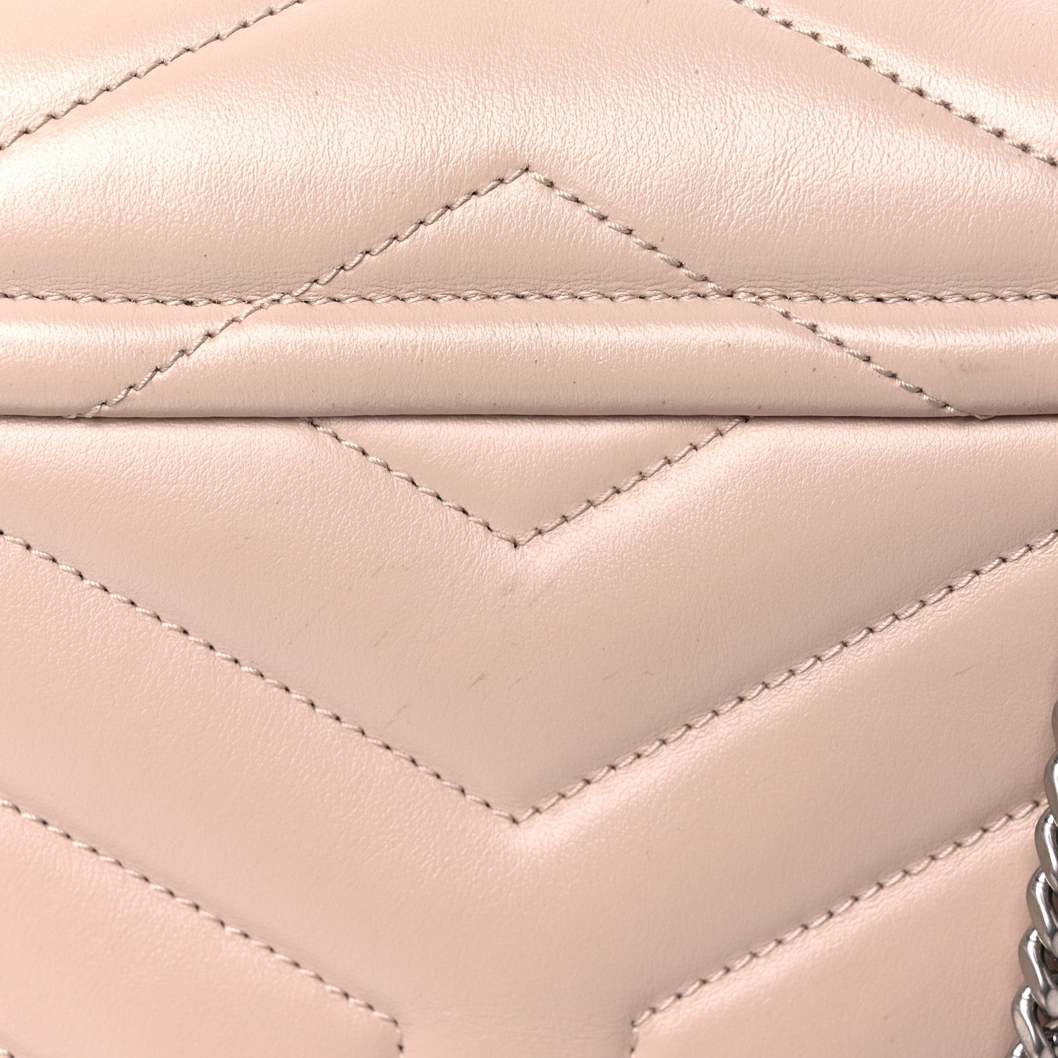 Saint Laurent Calfskin Y Quilted Monogram Small Loulou Chain Satchel Rose Antic 11 of 12