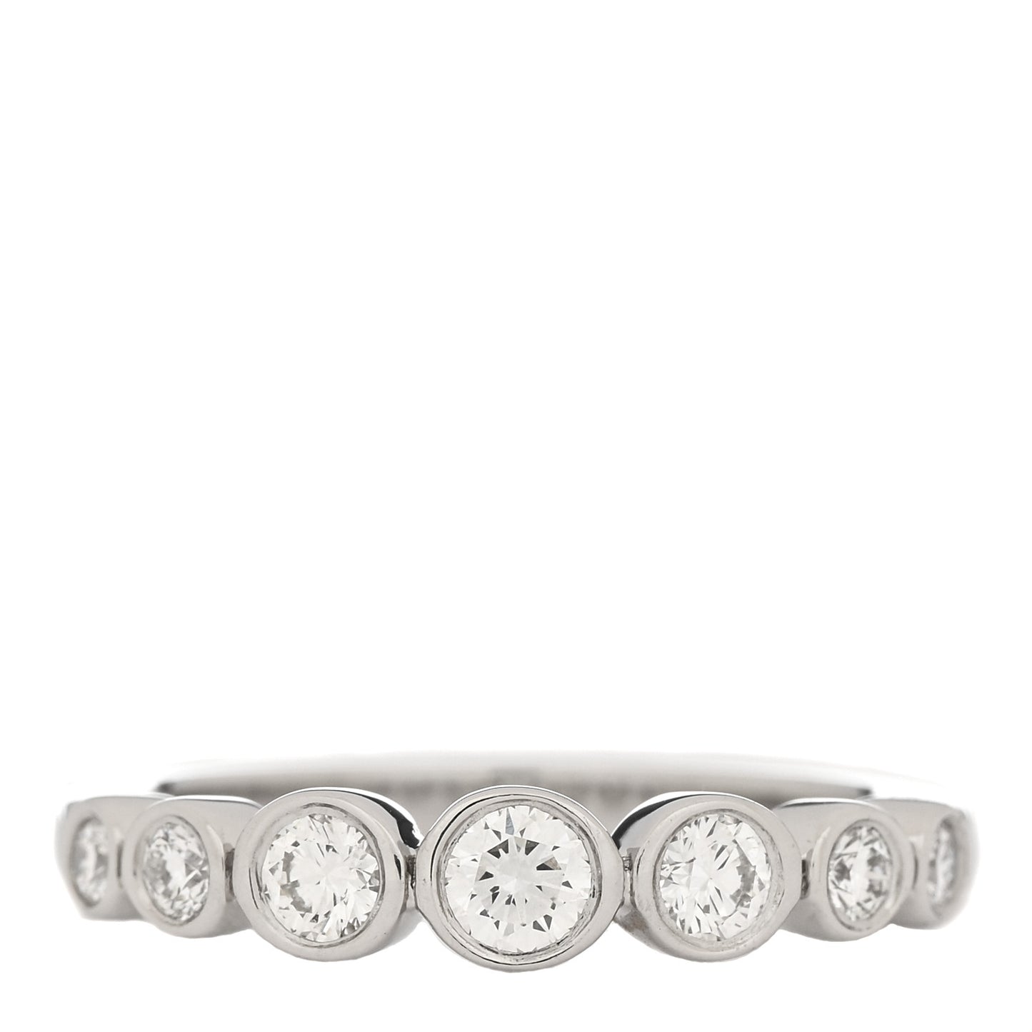 Platinum Diamond Jazz Graduated Band Ring 47 4