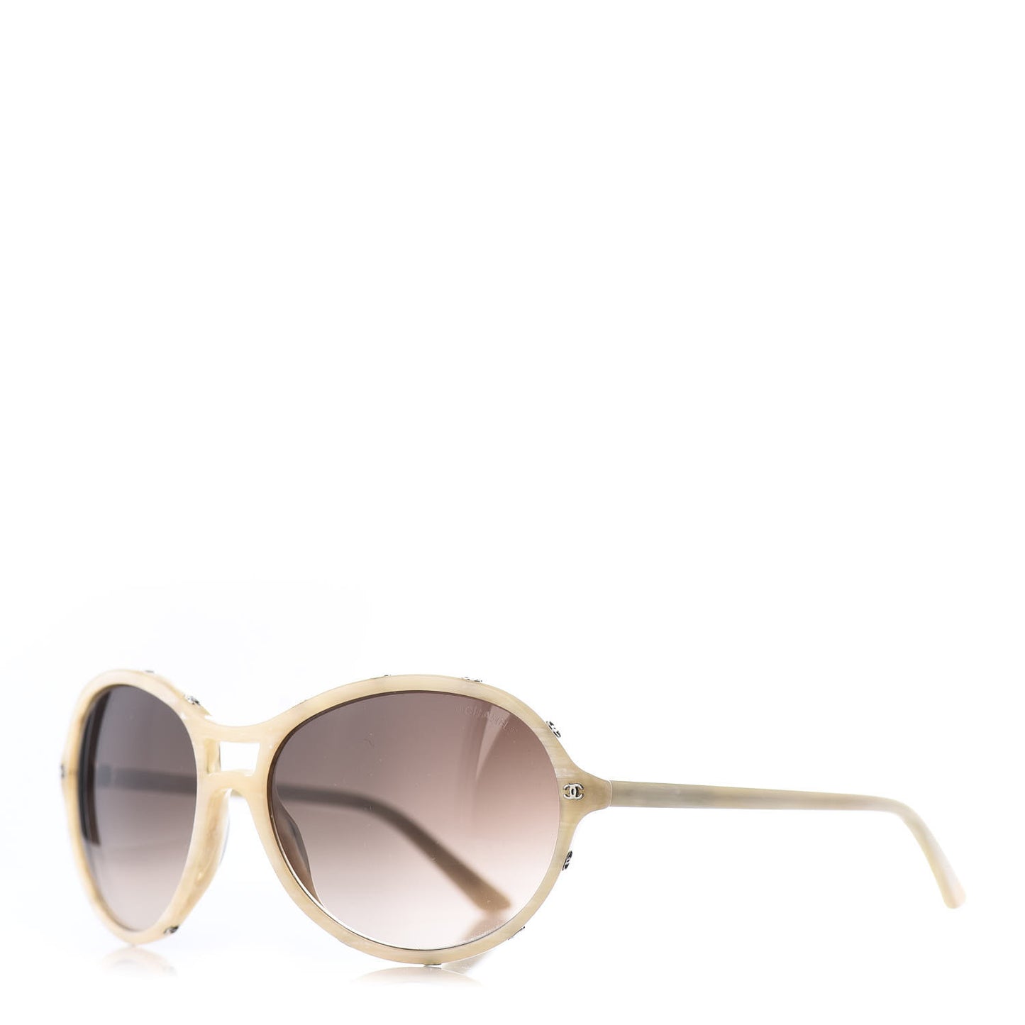 Mother Of Pearl Round CC Sunglasses 5117 Ivory