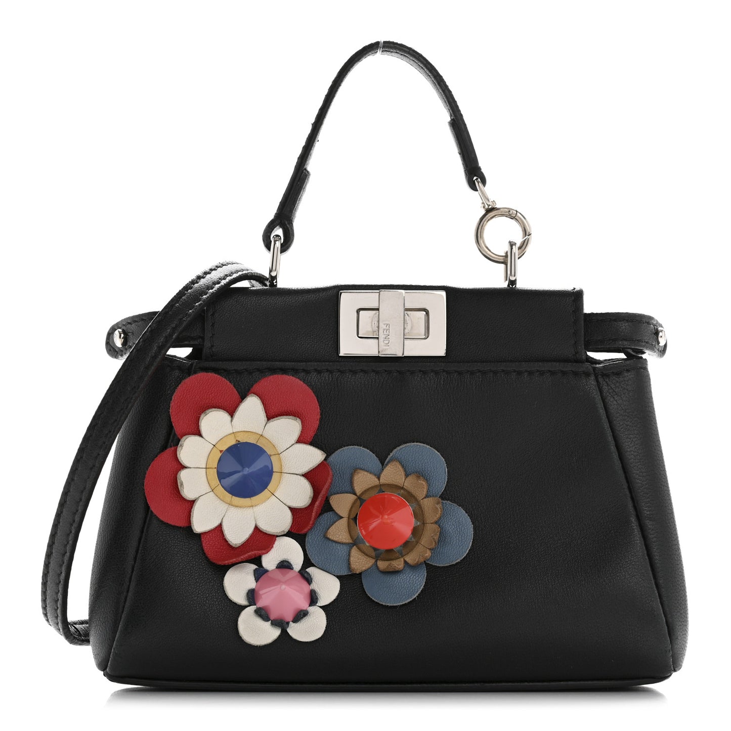 Nappa Flowerland Micro Peekaboo Iconic Satchel Black Multicolor