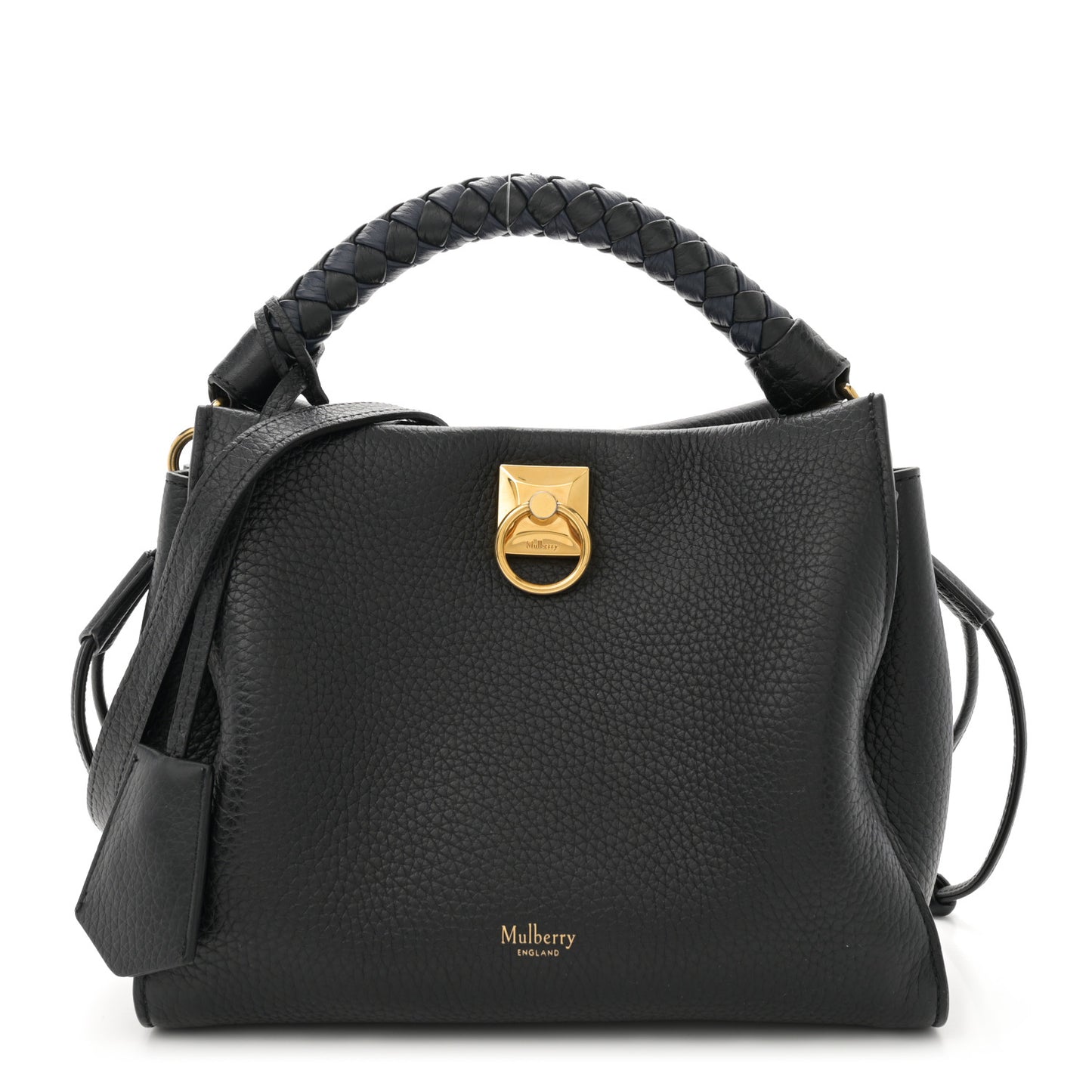 Heavy Grain Small Iris Tote Black