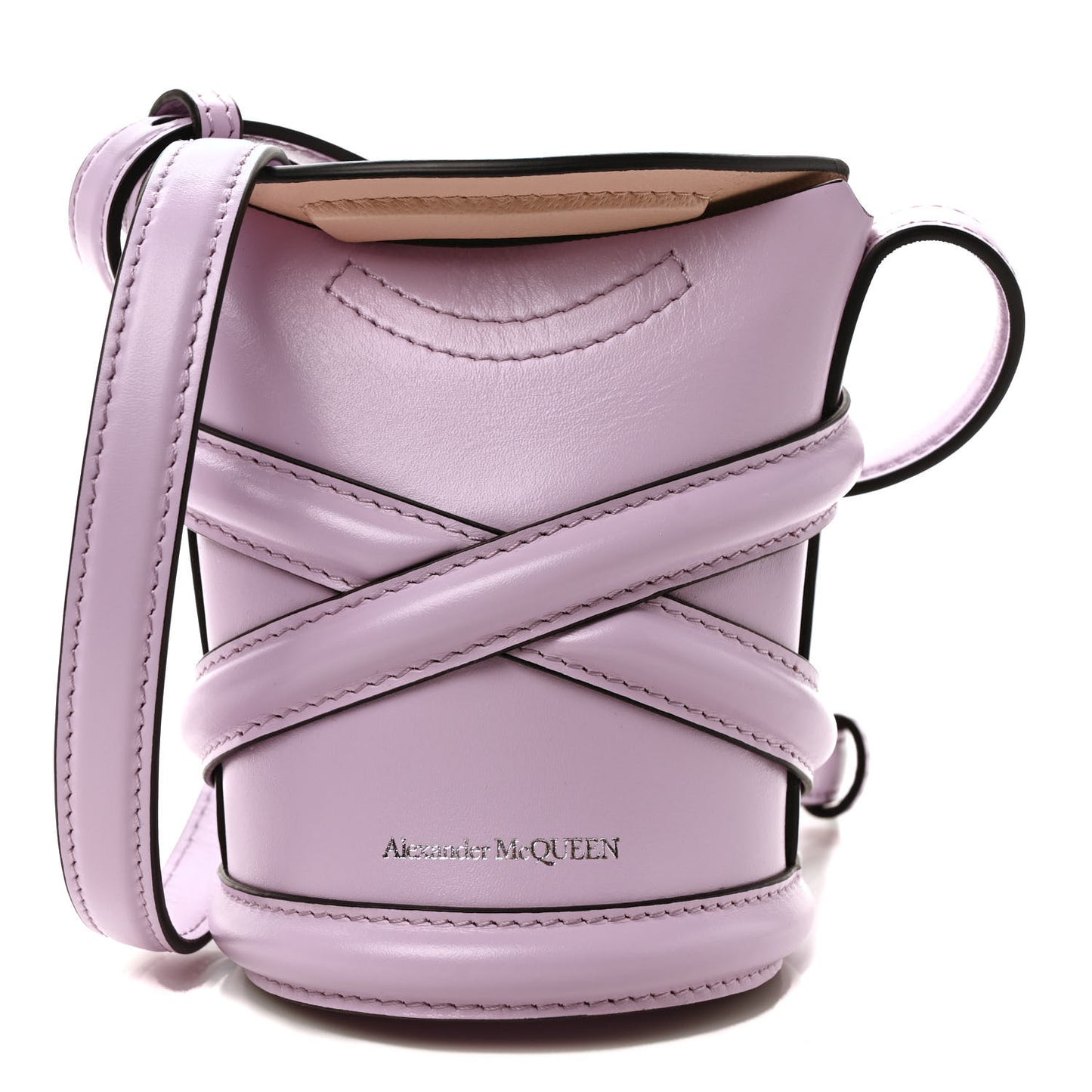Calfskin Mini Curve Bucket Bag Light Purple