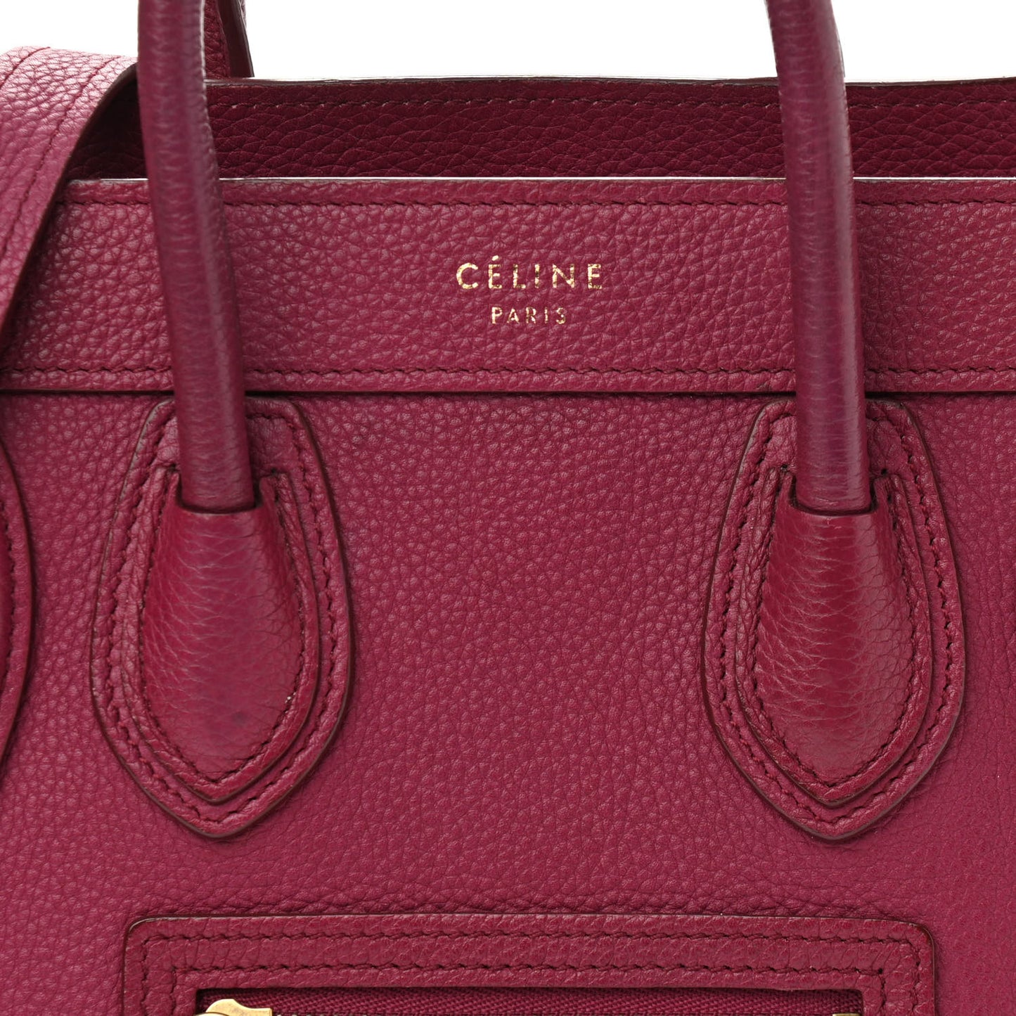 Drummed Calfskin Nano Luggage Plum
