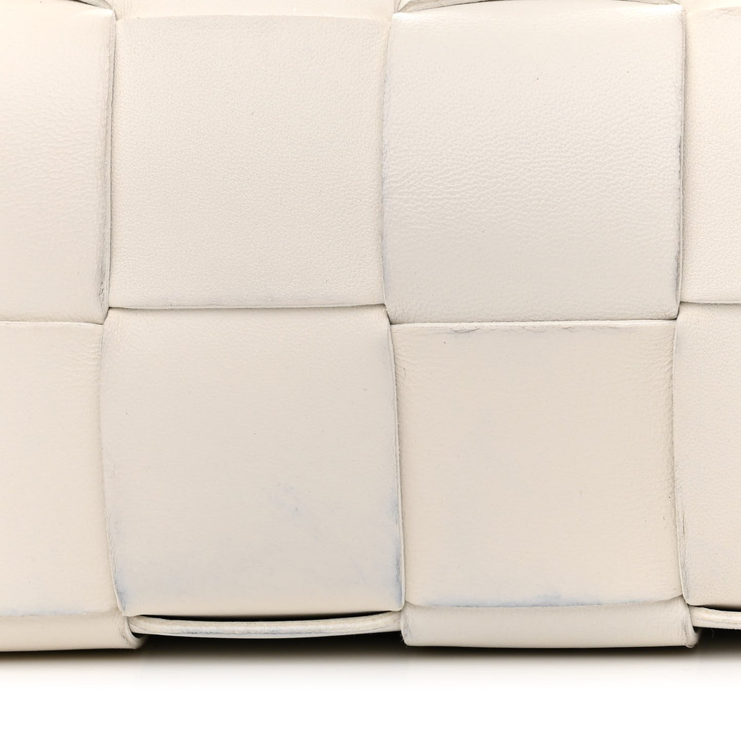 Lambskin Maxi Intrecciato Small Brick Cassette Bag White